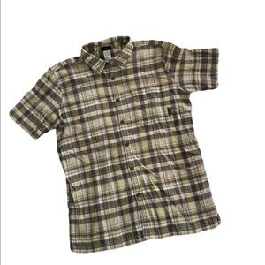 Patagonia Short Sleeve Organic Cotton Seersucker Plaid Button Up Shirt -…